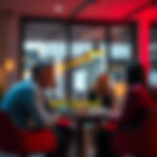 People engaging in conversation, sharing ideas and thoughts in a relaxed setting.