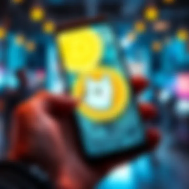 A person holding a phone displaying the Dogecoin logo with money in the foreground, symbolizing investment risks.