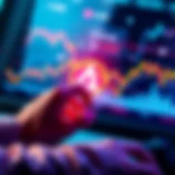 A person reviewing financial charts with Algorand logo visible, symbolizing investment decisions