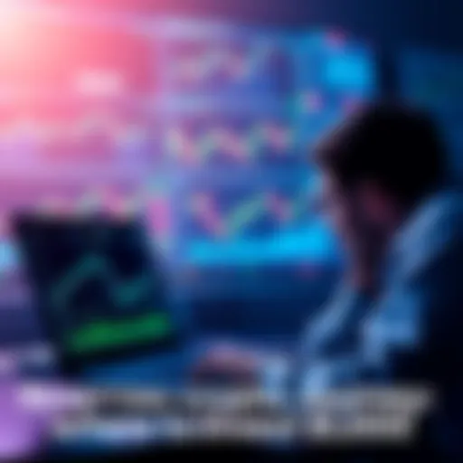 A person looking at cryptocurrency charts on a laptop, considering where to invest money in digital assets.