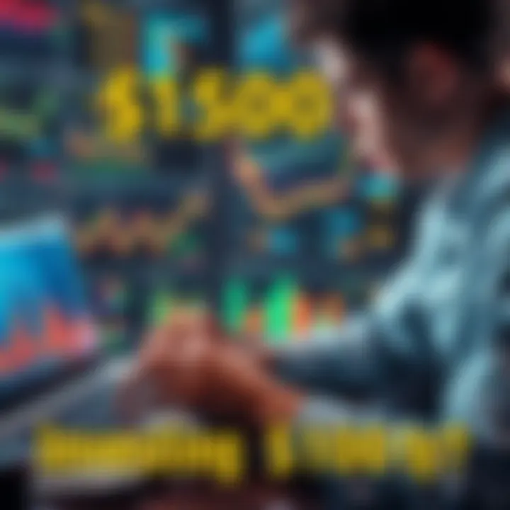 A person analyzing cryptocurrency graphs and charts on a laptop, considering investments in Bitcoin, Ethereum, and new coins