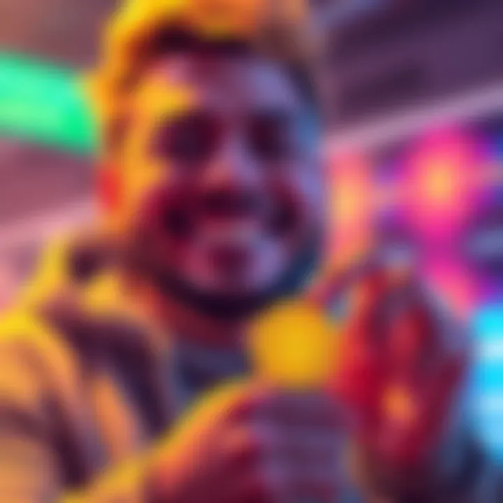 Investing in Doge A person smiling while holding a Doge coin, symbolizing the benefits of investing in cryptocurrency.