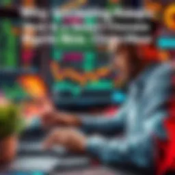 A person analyzing market charts on a laptop, considering investing in Kaspa cryptocurrency
