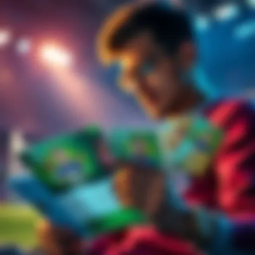 A person reviewing soccer player cards while considering investments for Sorare, with $500 budget in mind.