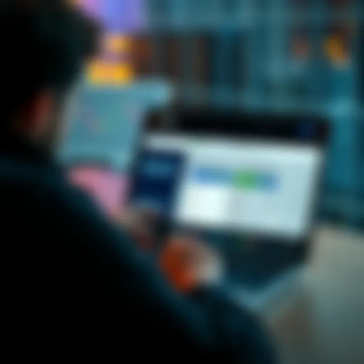 A person evaluating investment options on a laptop, showing two platforms Raiz and Stake on the screen.