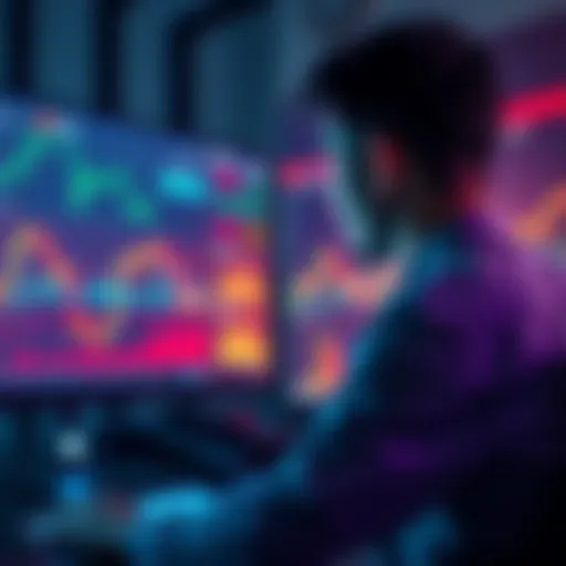 A person looking at a computer screen with financial charts and graphs, contemplating future investment strategies after achieving their goal with XRP.
