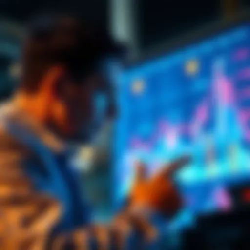 A person examining financial charts with a rising trend, symbolizing investment opportunities during Uptober.