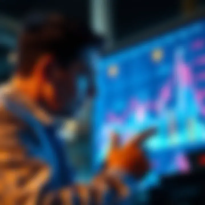 A person examining financial charts with a rising trend, symbolizing investment opportunities during Uptober.