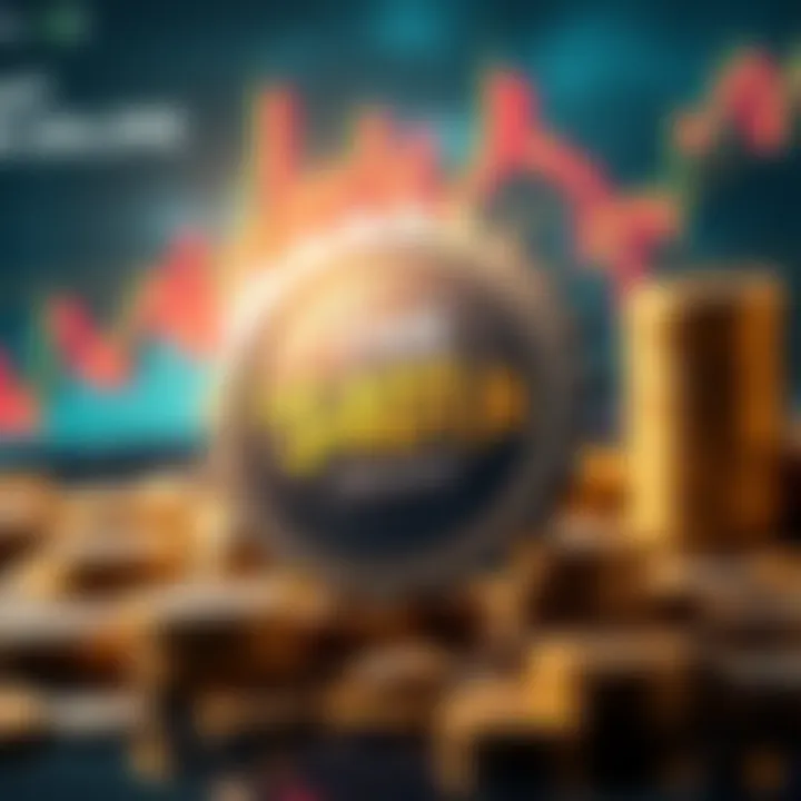 A graphic showing a discount badge with coins and financial charts in the background, emphasizing smart investment strategies.