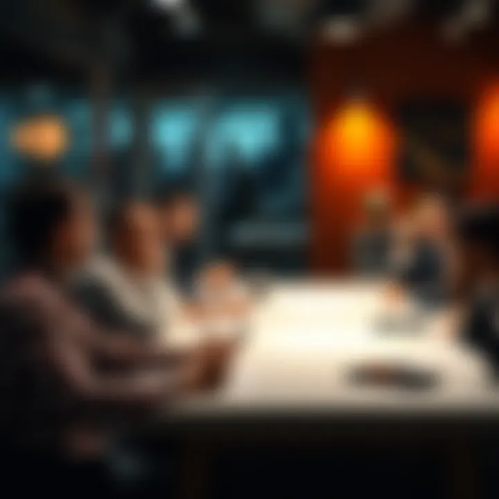 People discussing a potential investment opportunity with skepticism at a table.