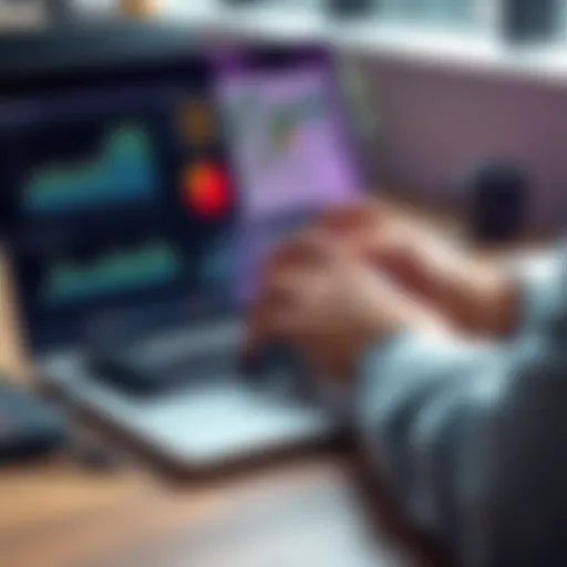 A person analyzing various investment charts and graphs on a laptop, with a calculator and a notepad nearby, symbolizing research into investment alternatives.