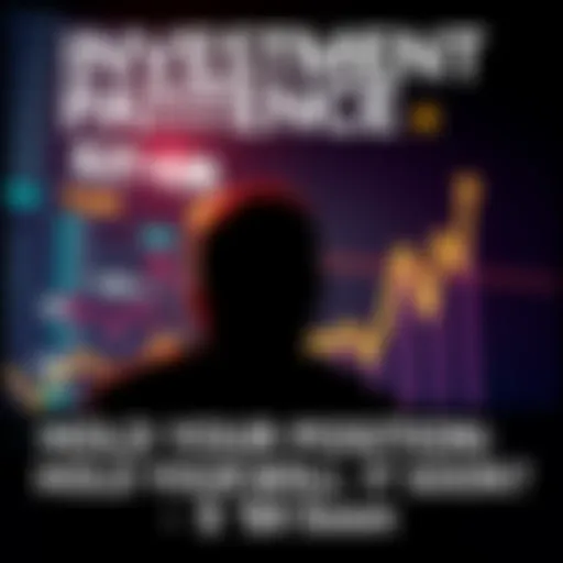 A graph showing an upward trend in investment value with a person contemplating their next move, representing patience in the market.