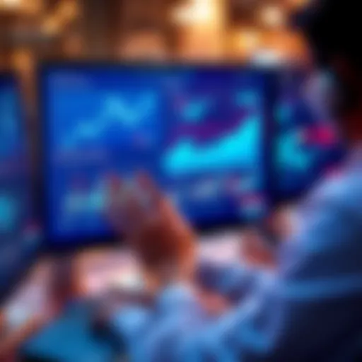 A person analyzing investment portfolio charts and metrics on a computer screen.
