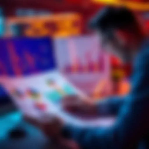 A person analyzing charts and financial documents for investment advice