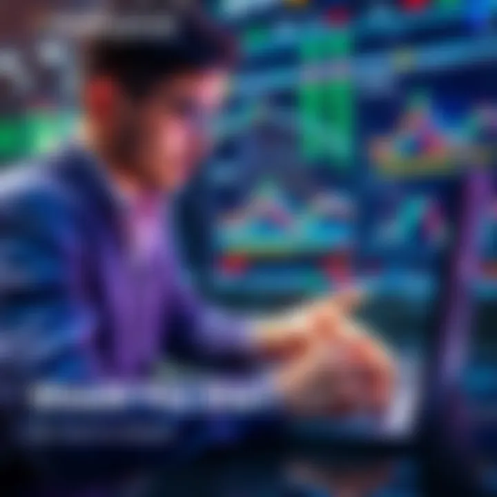 Investor analyzing market trends A person studying graphs and financial data on a laptop, preparing to invest in the stock market