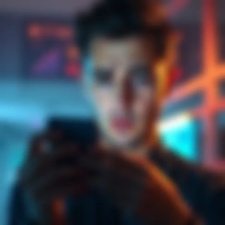 A person looking at their phone with a worried expression, showing a graph of falling cryptocurrency prices, representing the decision to sell XRP due to financial stress.