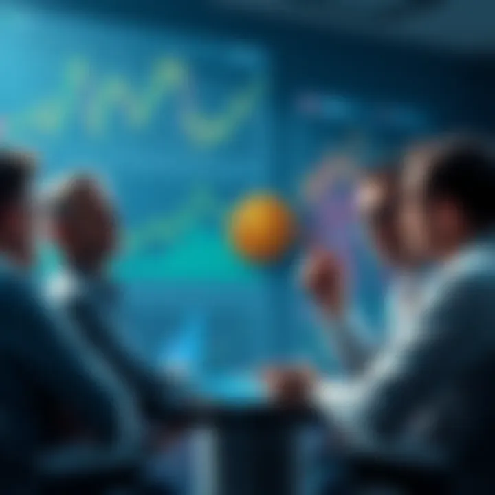 Investors Shifting to Altcoins Group of investors discussing strategies for investing in altcoins instead of Bitcoin, with charts and graphs showing trends in cryptocurrency.