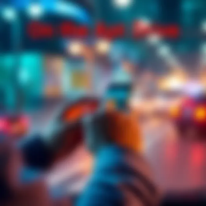 A person using a smartphone to take a survey for an app test drive.