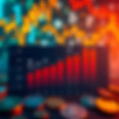 A graphic showing a bar chart of the top 10 cryptocurrencies, highlighting Bitcoin, Tron, and XRP with positive gains, while others are declining, set against a backdrop of financial symbols.