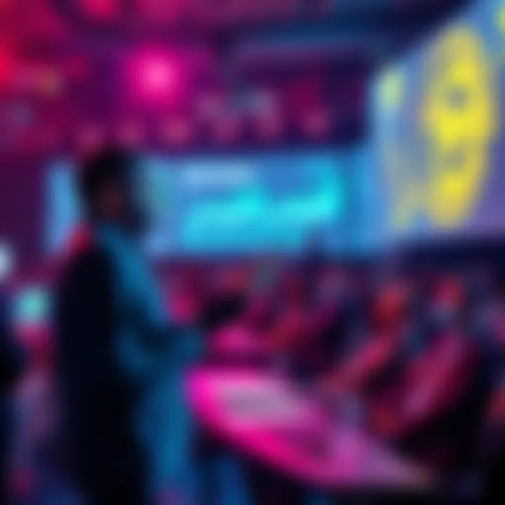Justin Drake speaking at a tech conference, highlighting the new real-time proving technology for transaction validation