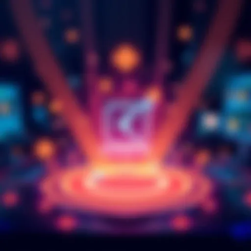 A visual representation of the Kaspa platform introducing smart contracts, featuring blockchain symbols and technology elements.