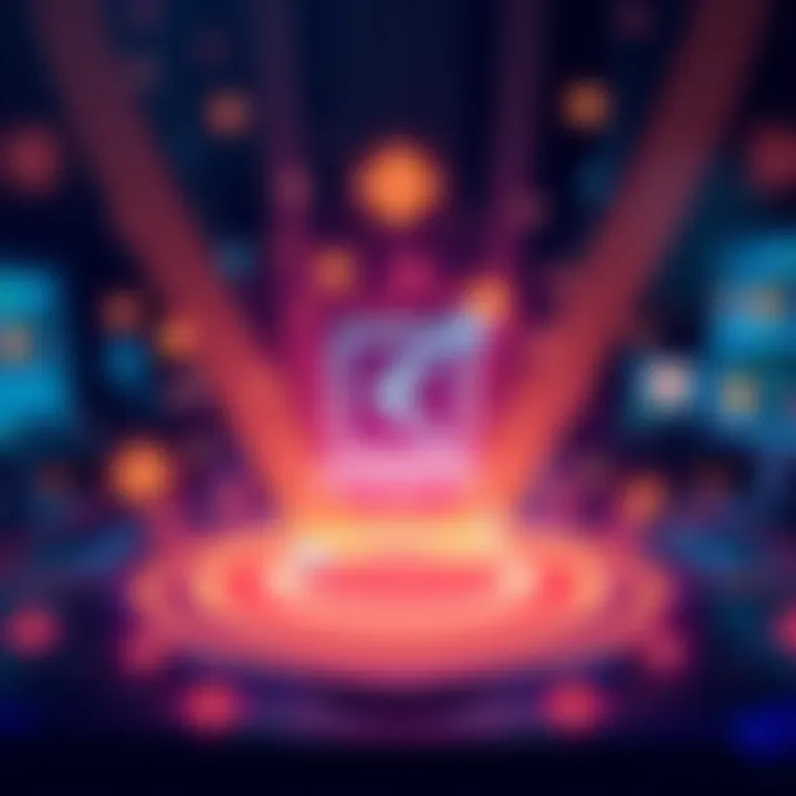 A visual representation of the Kaspa platform introducing smart contracts, featuring blockchain symbols and technology elements.