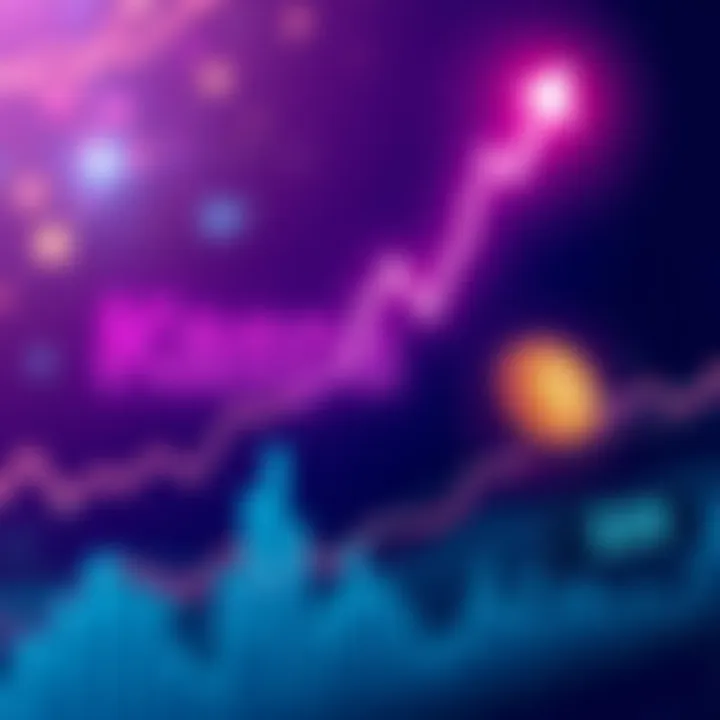 A graph showing the rising price trend of Kaspa cryptocurrency with a $5 target highlighted