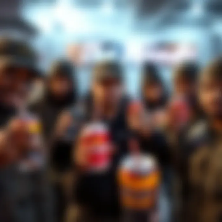 Members of the Kendu Army showcasing energy drinks and coffee, symbolizing their active engagement in the memecoin market.