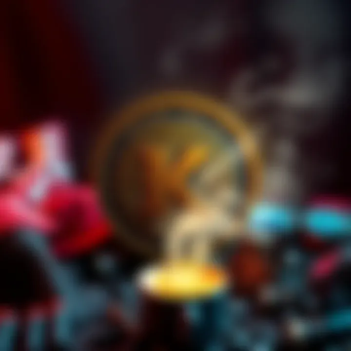 Kendu Coin logo with coffee and merchandise surrounding it, symbolizing community engagement and potential growth in cryptocurrency