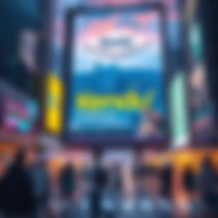 Kendu promotional billboard in a city with a festival crowd and giveaway events