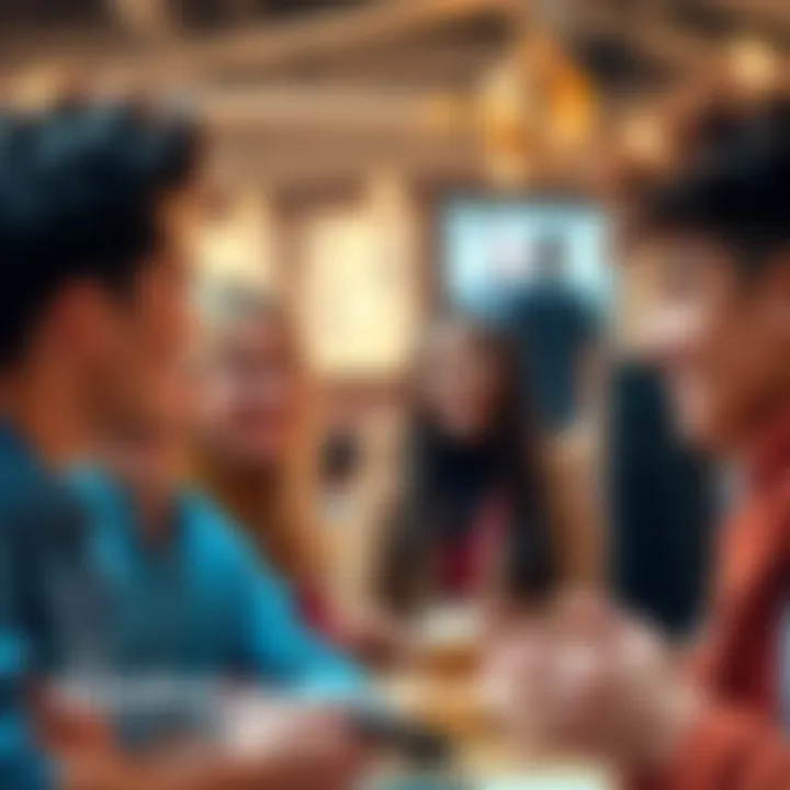 A group of diverse people smiling and engaging in friendly conversation, showcasing the impact of positivity and kindness in daily interactions.