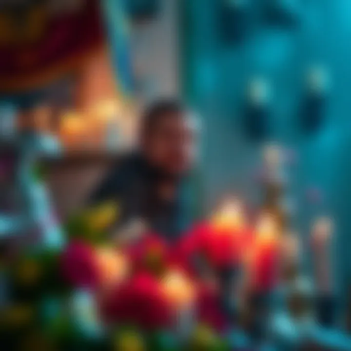 Konstantin Galish A tribute to Konstantin Galish, a Ukrainian crypto influencer, surrounded by candles and flowers in remembrance.
