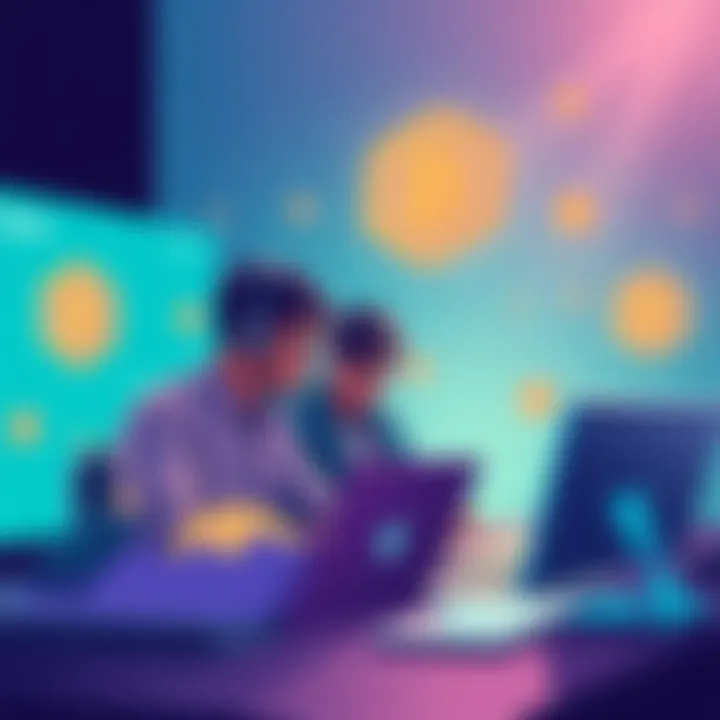 Illustration of developers working with Polkadot UI components like TxButton and AddressInput for on-chain app development