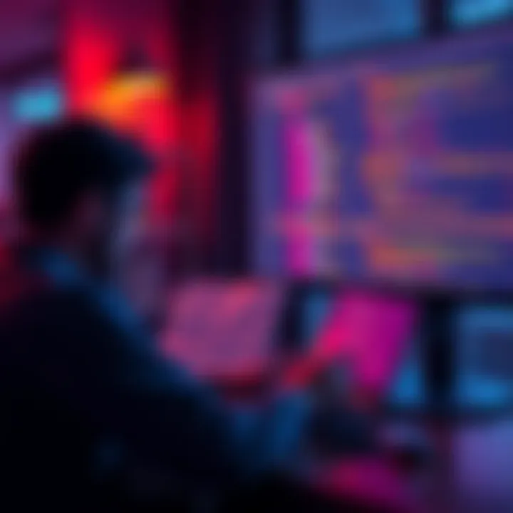 A person reading official Solidity documentation on a laptop while another person analyzes code on a deployed contract on their screen.