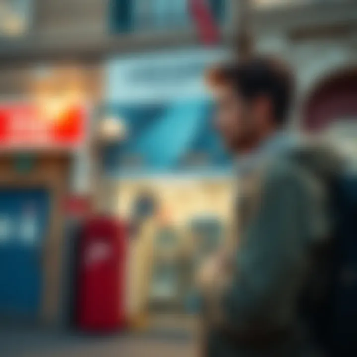 A person considering delivery options for a Ledger Nano S Plus in front of a post office in France