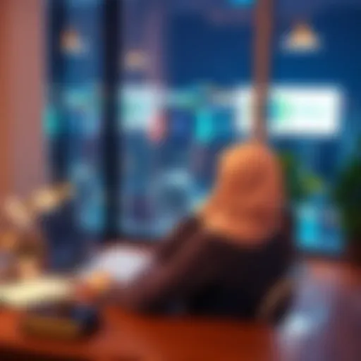 A person sitting at a desk looking for legal advice on cryptocurrency recovery, with a laptop and legal documents in front of them.