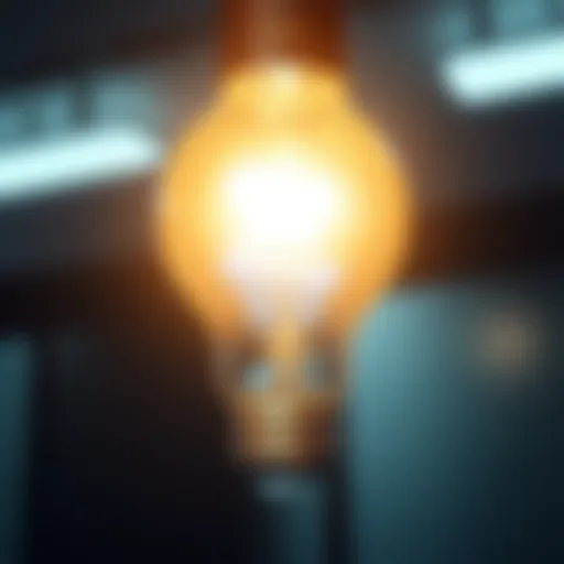 A glowing light bulb representing the power of belief and innovation in driving success