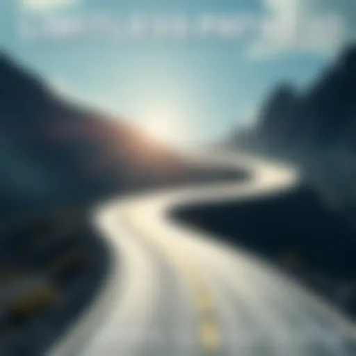 A winding road with no end, symbolizing endless opportunities for growth and achievement.