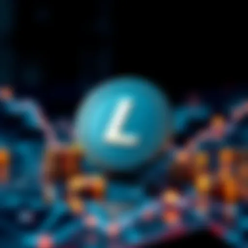 Graphic showing Litecoin logo with symbols for smart contracts, stablecoins, and decentralized exchanges