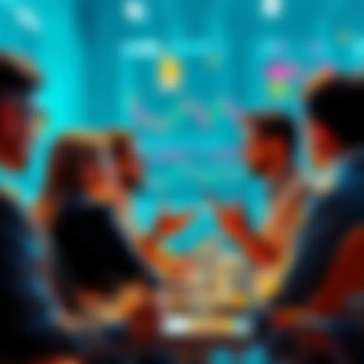 People engaging in a discussion about Litecoin trading strategies and market events