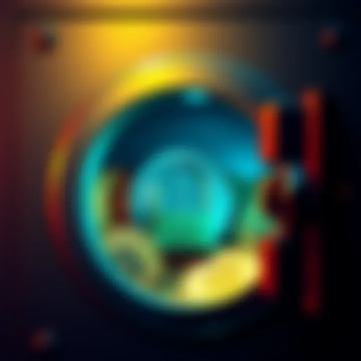A secure safe with Bitcoin coins inside, showing a padlock. The safe represents the concept of locking Bitcoin for security and earning more crypto.
