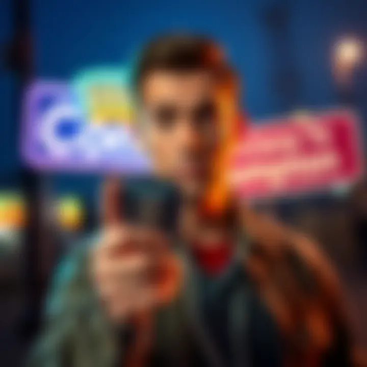 A person holding a Long Beach badge while looking confused, with a Compton sign in the background.