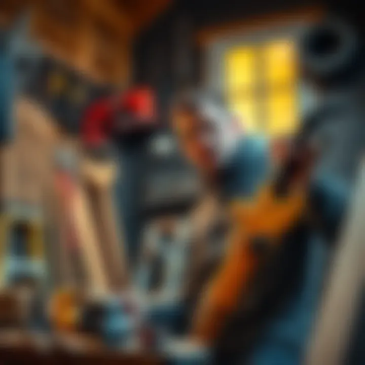 A man uses tools to renovate his home after selling part of his Bitcoin investment, focusing on home improvement rather than wealth accumulation.