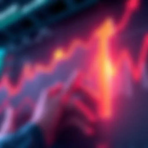 Graph showing rising financial market trends with upward arrows
