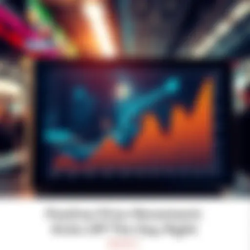 An upward trend graph on a digital screen representing positive price changes in the market