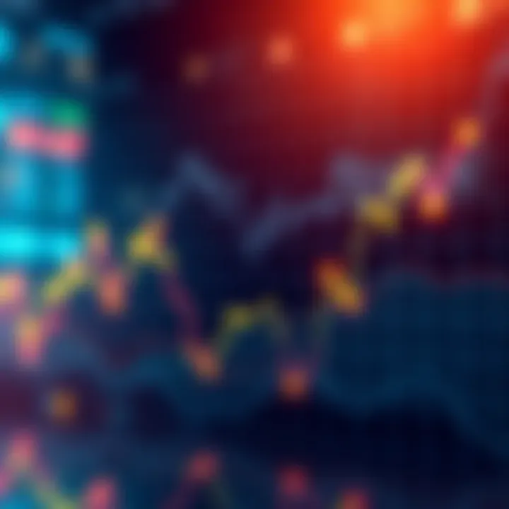 A line graph illustrating fluctuating market prices with potential buy-in points highlighted