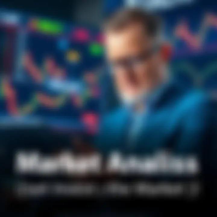 A financial advisor reviewing market charts and graphs with a concerned expression.