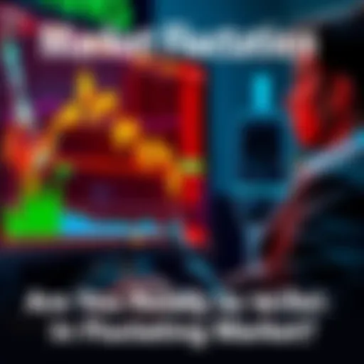 A worried person looking at stock market charts on a computer screen during a downturn, highlighting the stress of selling at a low point.