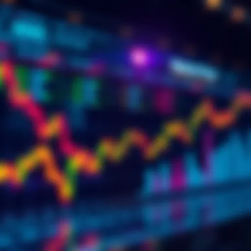 A downward trend line over a stock market chart, symbolizing a failed rally attempts