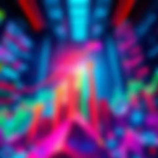 A vibrant graphic illustrating a rising stock market trend with upward arrows and financial symbols
